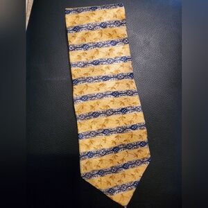 Geoffrey Beene Yellow & Navy Silk Tie